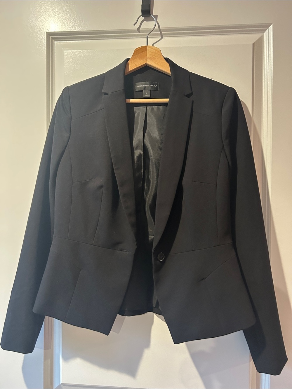 Worthington Black Single-Button Tailored Blazer